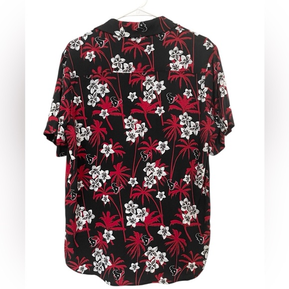 Houston Texans NFL Team Apparel Hawaiian Shirt Mens M Tropical Palm Print - Picture 3 of 6